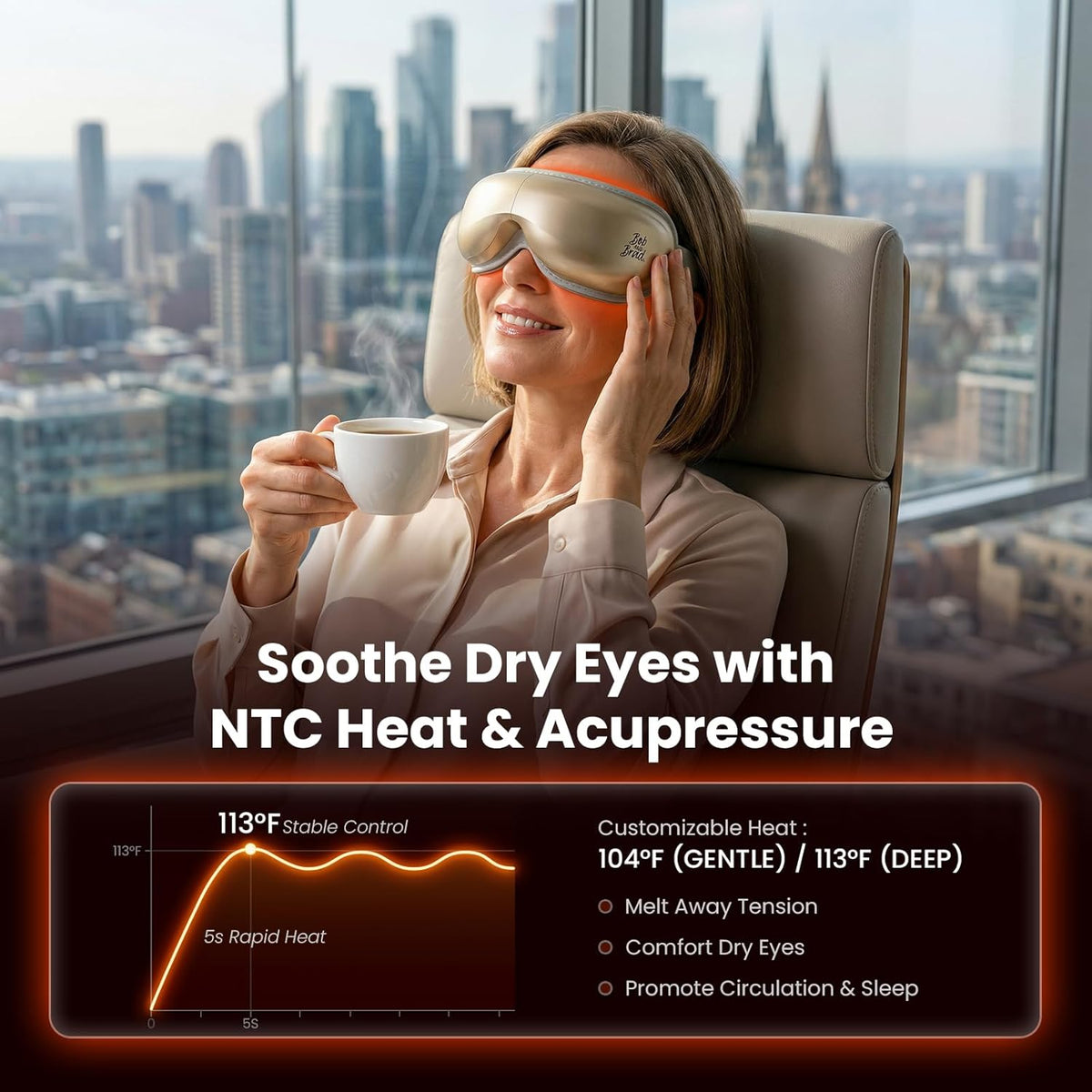 Luxlaria Heated Eye Massager — detail shot