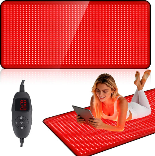 Fully Body Red Light Therapy Mat, 76.8"X33.4" Large Size Red Light Therapy for Body Dual Wavelength 660Nm & 850Nm Red Light Blanket with Remote Timer, Perfect for Mom Dad Elderly Lover Friends Family